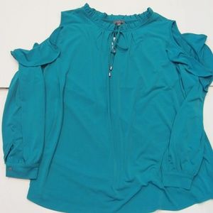 The Limited Open Shoulder Frilly Blouse 2X